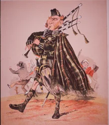 Karikatuur van Hooglandpijper