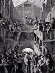 Constantinopel: de beurs in de buitenwijk Galata in 1878.