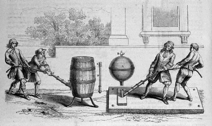 Verschillende experimenten van Otto von Guericke