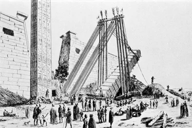 Verplaatsing van de obelisk van Luxor in 1829.