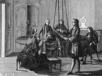 Dufay-experiment. Charles François Du Fay (1698 - 1739), Franse chemicus en natuurkundige.