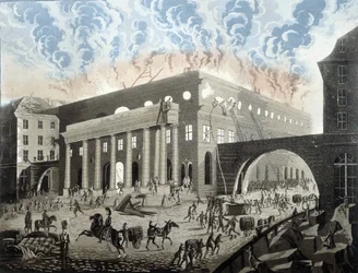 Brand van de Odeon in Parijs in 1820