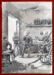 Brandweerlieden in een kazerne: stadswacht - n.d.