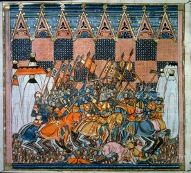 Eerste Kruistocht: het beleg en de inname van Jeruzalem door de kruisvaarders onder leiding van Godefroy de Bouillon in 1099