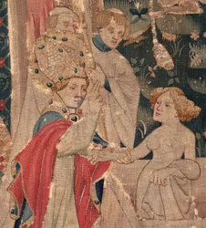 Geschiedenis van Sint Piat en Sint Eleuthère, Scene 12: De opstanding van de dochter van de tribuun. Detail