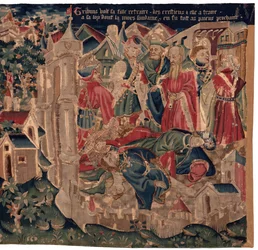 Geschiedenis van Sint Piat en Sint Eleuthère, Scene 14: De pest verwoest de stad Doornik