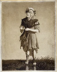 Iers meisje - gravure