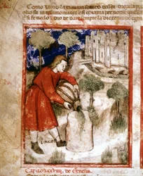 Jacob. Pagina van een manuscript uit de Pentateuch. 14e eeuw
