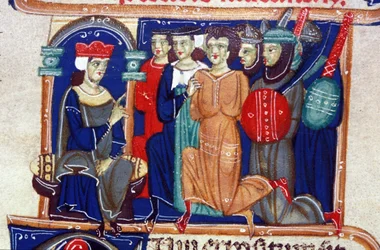 Oordeel van een crimineel. 14e-eeuws manuscript. Biblioteca Braidense, Milaan.