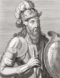 Koning Afonso III van Portugal. Portret.