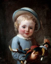 De kleine jongen met de pop