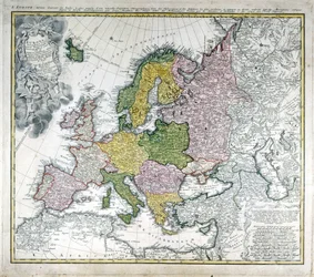 Kaart van Europa in 1743