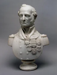 Marmeren portretbuste van Generaal-majoor Sir Charles Philip Belson, KCB