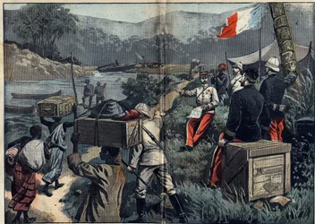 Marchand Missie in Afrika (1896-1899): de expeditie neemt bezit van de Boven-Nijl in 1898. Lancering van de demontabele stoomboot 