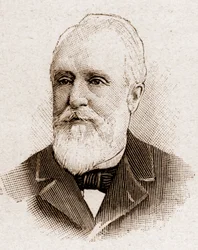 Leden van de Académie Française in 1895: portret van Paul Armand Challemel Lacour (Paul-Armand Challemel-Lacour) (1827-1896), politicus, diplomaat en historicus van de Franse filosofie.