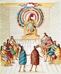 Montezuma (of Moctezuma II), Azteekse keizer (1466-1520) en zijn raad