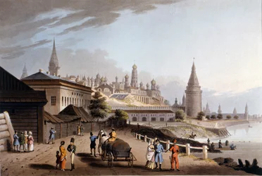 Moskou, het Kremlin. 19e-eeuwse illustratie.
