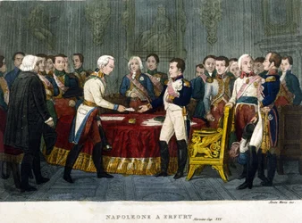 Napoleon I (1769 - 1821) ontmoette Alexander I in Erfurt in 1808