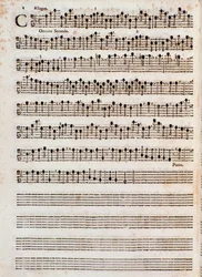 Pagina van de muzikale partituur van "Concerti a cinque, Op. 5" door Tomaso Albinoni