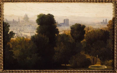 Parijs gezien vanaf de hoogten van Belleville; circa 1840, huidige 19e arrondissement, in 1840
