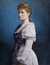 Portret van Alexandra Fjodorovna (Alix van Hessen en bij de Rijn, Alexandra Feodorovna Romanova, Alexandra Fiodorovna Romanova, Victoria Alix Helene Louise Beatrice van Hessen en de Rijn, Alix de Hesse-Darmstadt) (1872-1918), Keizerin