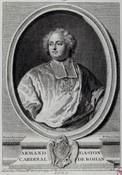 Portret van Armand Gaston Maximilien, Kardinaal de Rohan (1674-1749) Gravure uit de 18e eeuw Parijs, Musée Carnavalet