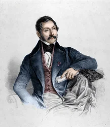 Portret van Felice Romani, librettist, dichter en Italiaanse criticus (1788-1865).