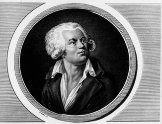 Portret van Georges Jacques Danton, conventioneel advocaat. Gravure in 