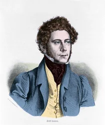 Portret van Joseph Lanner Oostenrijkse componist, violist en dirigent (1801-1843)
