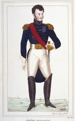 Portret van Jérôme Bonaparte 1784-1860. Gravure uit 1830