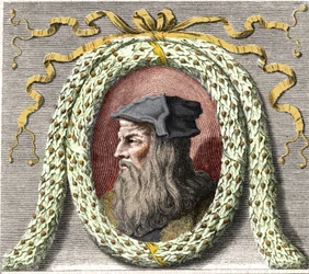 Portret van Leonardo da Vinci (Leonardo da Vinci) (1452-1519)