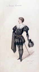 Portret van Lucio, tenor in Lucia di Lammermoor, opera van Gaetano Donizetti