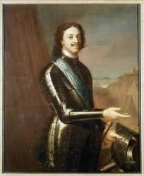 Portret van Pierre Le Grand in harnas