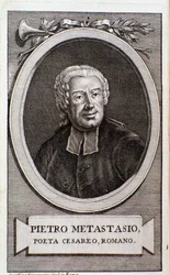 Portret van Pietro Metastasio (gravure)
