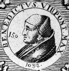 Portret van paus Benedictus VIII. Gravure uit de 19e eeuw.
