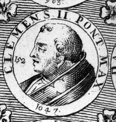 Portret van paus Clemens II (overleden 1047)