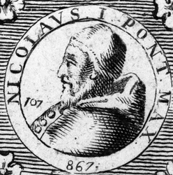 Portret van paus St. Nicolaas I de Grote (858-867)