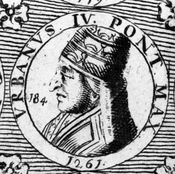 Portret van paus Urbanus IV (1185 - 1264) (18e eeuwse gravure)