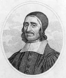 Portret van Richard Baxter (1615-1691) puritein van de 17e eeuw. Gravure uit de 19e eeuw. Privécollectie. Parijs