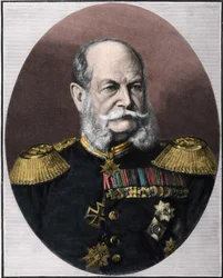 Portret van Willem I (1797-1888), koning van Pruisen en keizer van Duitsland. Gravure uit het einde van de 19e eeuw.