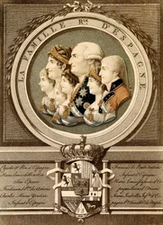 Portret van de koninklijke familie van Spanje: Koning Carlos IV (Karel IV)