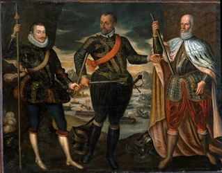 Portretten van Marcantonio Colonna, Prins Juan van Oostenrijk en de Doge Sebastiano Venier, de winnaars van de slag bij Lepanto, ca. 1571