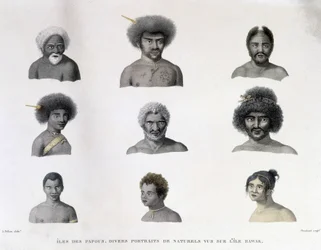 Portretten van de Papua van Rawak-eiland