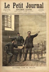 Ravachol (1859-1892, of Francois Claudius Koenigsberg) in zijn cel, na zijn verhoor bij de assisen op 26 april
