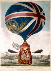 Voorstelling van een nieuwe ballon door Vincenzo Lunardi op 13/05/1785