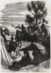 Roland in het Saraceense kamp - gravure van 1851 uit 