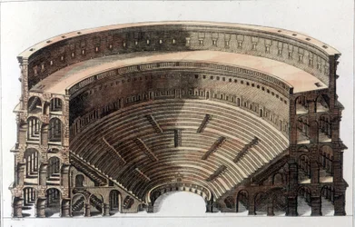 Romeins theater. Gravure uit het begin van de 19e eeuw.