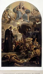 Sint-Vincentius van Paul kapelaan-generaal van de armen (met Maagd en Kind Jezus) - naar schilderij