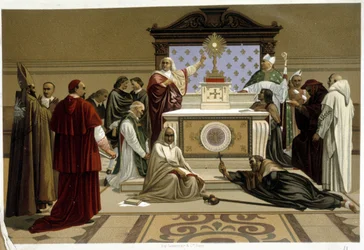 Sint-Vincentius van Paul theoloog naar schilderij n.d. 19e eeuw