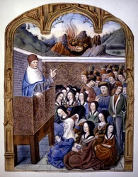 De preek: de 12 gevaren van de hel. 15e-eeuws manuscript